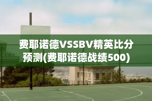费耶诺德VSSBV精英比分预测(费耶诺德战绩500)